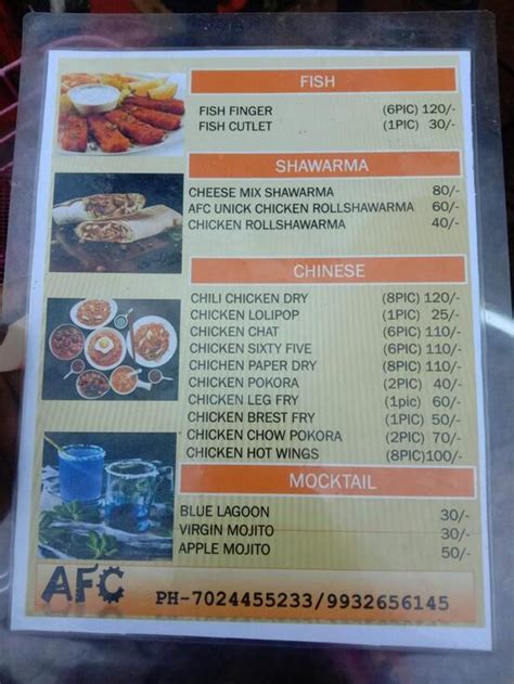 afc meenangadi menu|Menu at Afc restaurant, Magadi.